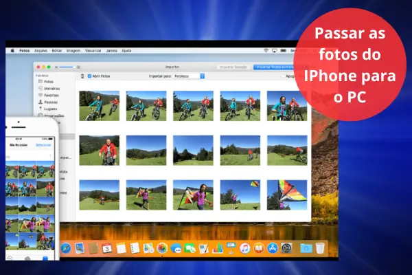 como passar as fotos do iphone para o pc