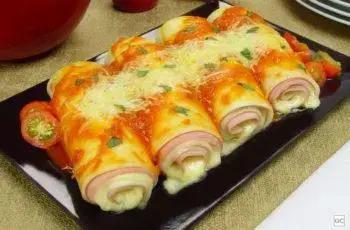 Canelone recheado saudável