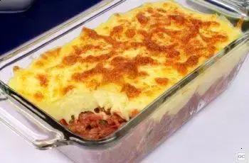 Lasanha de carne seca com catupiry
