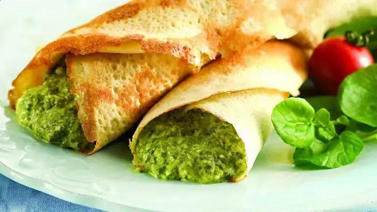 Panqueca de espinafre com queijo