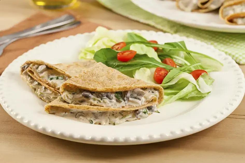 Panqueca recheada com cogumelos