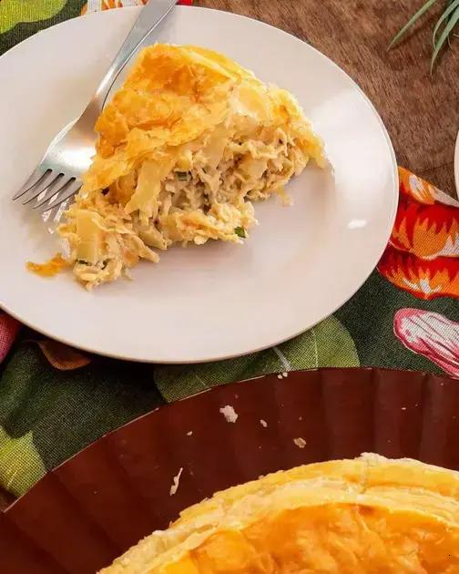 Torta de frango com massa folhada