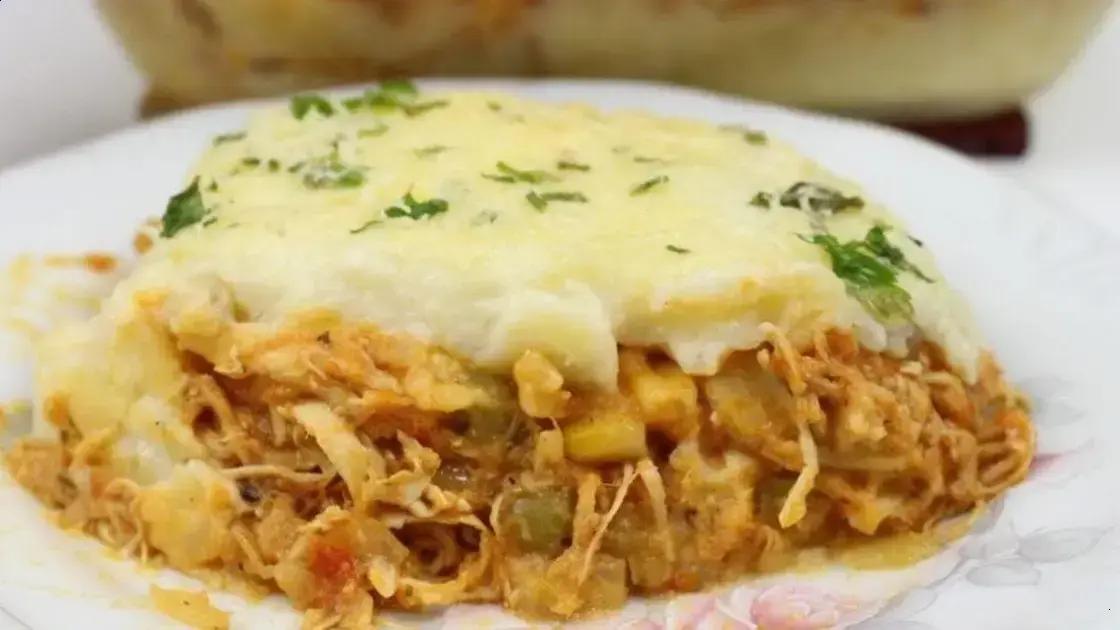 escondidinho de milho verde e frango desfiado