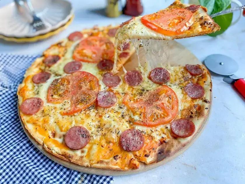 pizza caseira de liquidificador