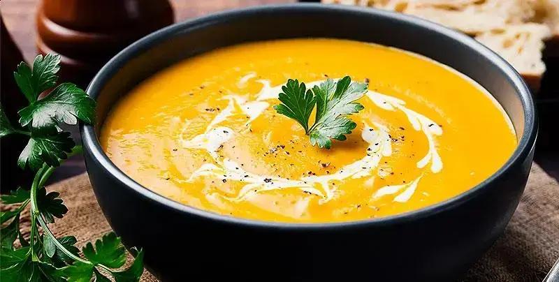 Sopa de abóbora com gengibre